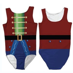 Mt. Logan Toy Soldier Print Stretchy Low Back Girls Dance Leotard